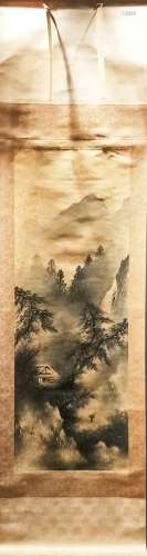 A CHINESE SCROLL RAINTING OF LANDSCAPE