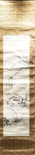 A CHINESE SCROLL PAINTING OF ORCHID