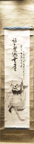 A CHINESE SCROLL INK PAINTING