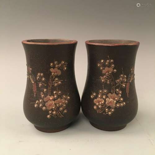 Pair of Chinese Yixing Tea Cup