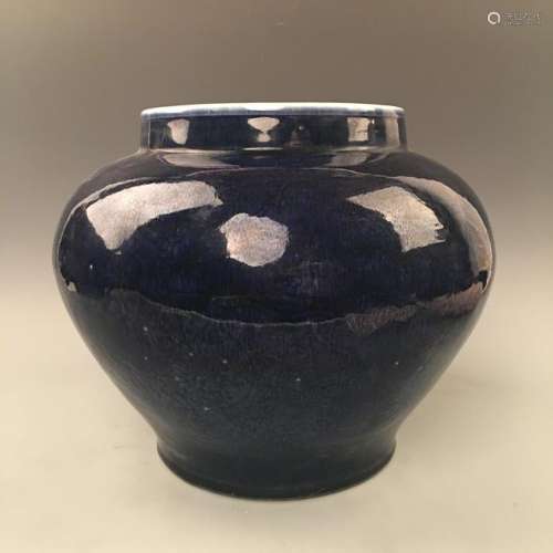 Chinese Blue Glazed Jar