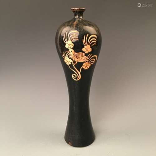 Chinese Jizhou Kiln Engraved Prunus Vase