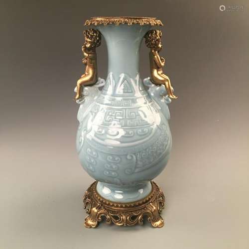 Chinese Azure Glazed Vase