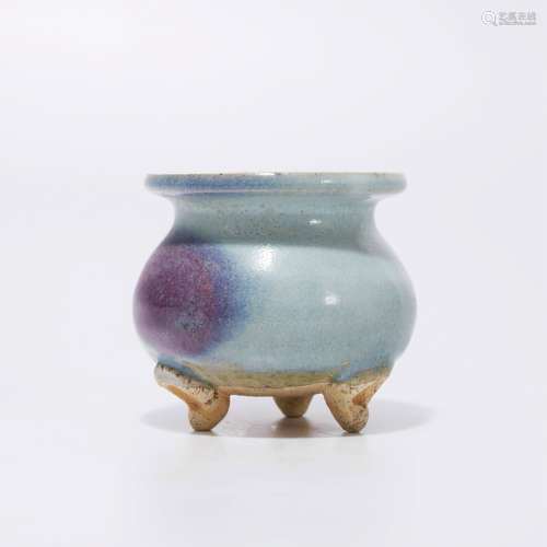 A JUN YAO PURPLE-SPLASH  TRIPOD CENSER