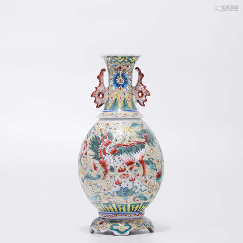 A FAMILLE ROSE YUHUCHUN VASE