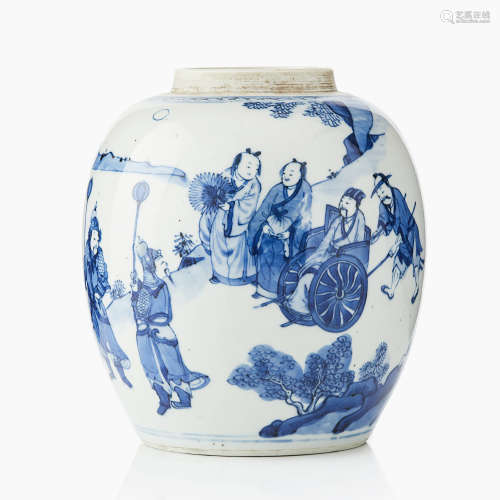 17. A Chinese blue and white jar