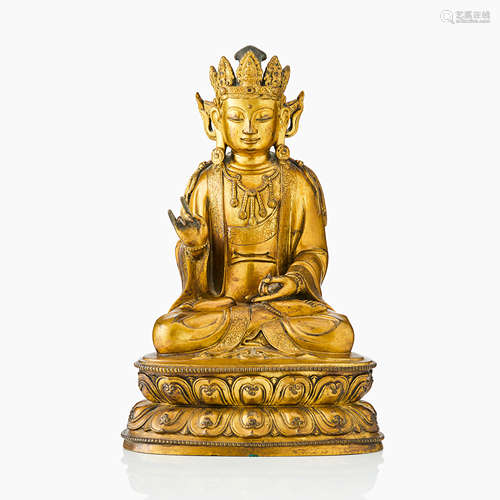 36. A Chinese Gilt Bronze Figure of Avalokiteshvara