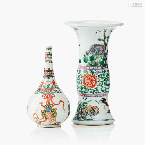 71. A Chinese Famille Verte Bottle Vase