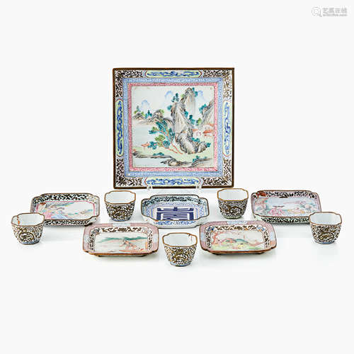 98. A Group of Chinese Canton Enamel Trays