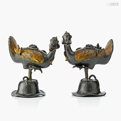 103. Pair of Bronze Incense Burners