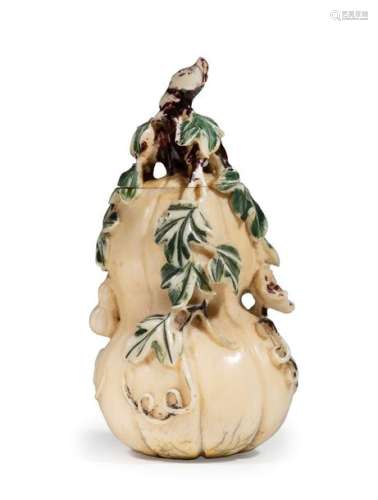 X] POLYCHROME IVORY BOTTLE \nChina, First half of t…