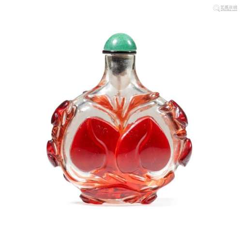 OVERLAY GLASS TABATIERE BOTTLE \nChina, Qing Dynast…