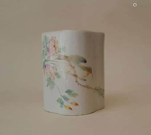 Chinese Qianjiang Color Porcelain Brushi Pot