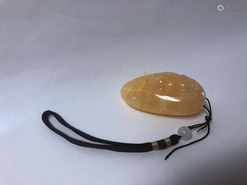 Large Chinese Yellow Jade Pendant