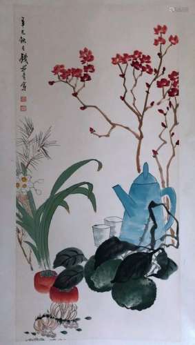 Chinese Scroll Painting,Qian Songyan(1899-1985)