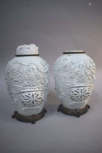 Chine, fin XIXème siècle \nPaire de pots à gingembr…