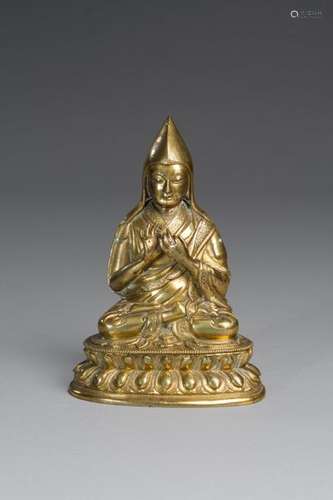 Tibet, XXe siècle \nSujet en bronze doré représenta…