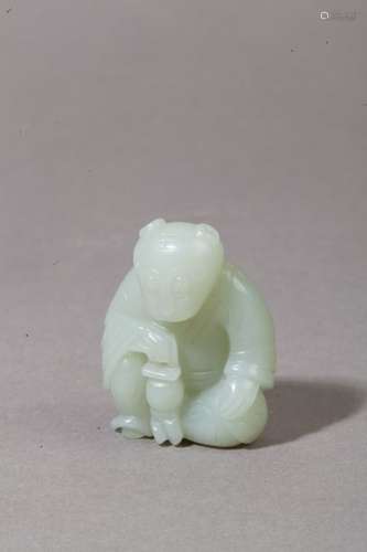 Chine \nPetite statuette en jade, représentant un t…