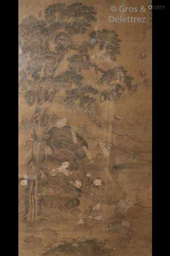 Chine, fin XIXe début XXe \nPeinture sur toile repr…