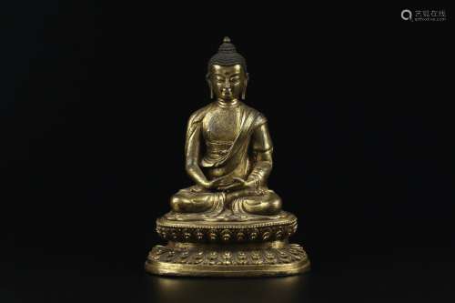 A Gilt Bronze Buddha Qing Dynasty
