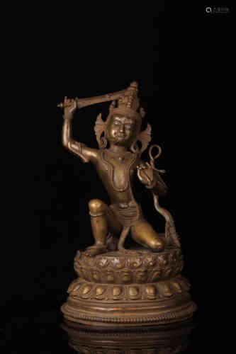 A Gilt Bronze Guanyin