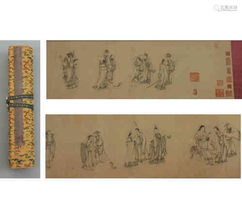 A Chinese Painting, Yu Zhiding, Figures Hand scroll