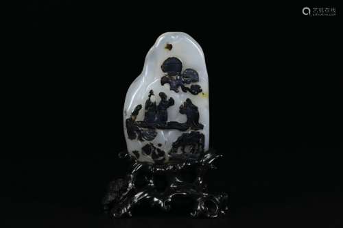An Agate Ornament with Stand Qing dynasty