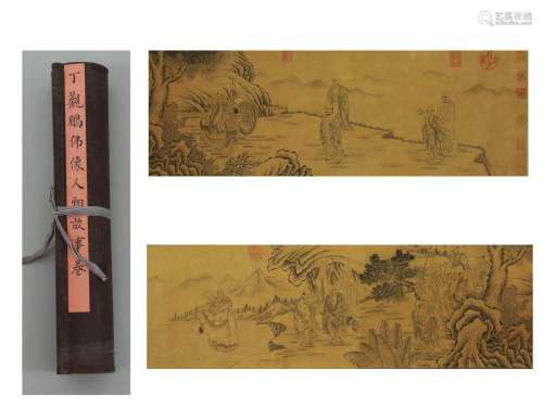 A Chinese Painting, Ding Guanpeng, Portrait of Luohan Hand Scroll