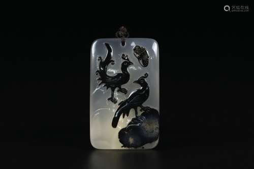 An Agate Phenix Pendent Qing dynasty