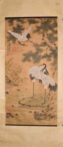A Chinese Painting, Shen Zhou， Crane