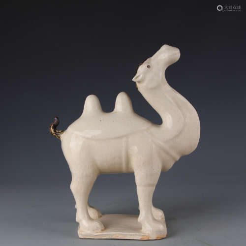 A White glazed camels of Tang Sancai