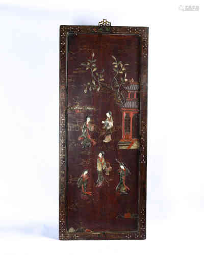 A Inlayed Figural Hanging Screen