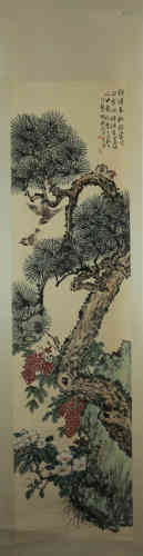 A Chinese Painting, Wu Zhen, Flora and Bird