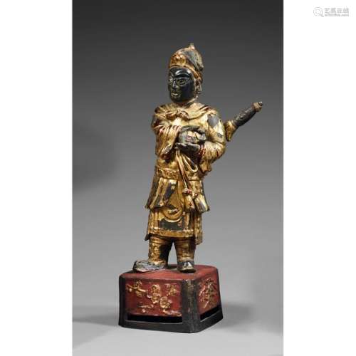 F GARDEN'S STATUETTE in lacquered and gilded bronz…