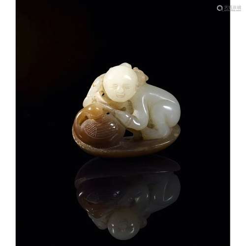 PENDANT made of two tone white nephrite jade nephr…