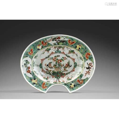 A porcelain BARB PLATE , polychrome enamels from t…