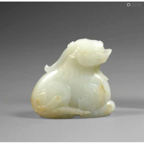 CHEMER'S STATUETTE in white celadonite nephrite ja…