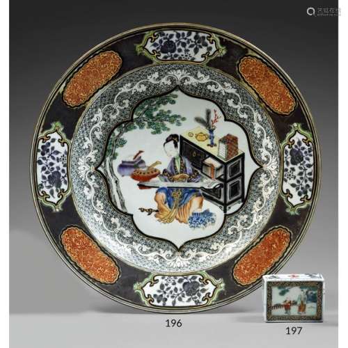 A small porcelain WING AND MARLIAN FLAT , polychro…