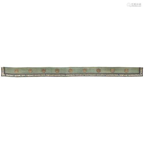 LONG THREE HORIZONTAL STRAIGHT PANEL in celadon br…