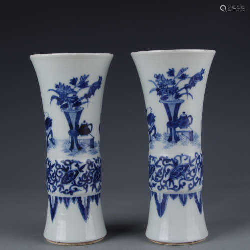 A Chongzhen of Ming Dynasty blue and white calyx
