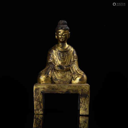 A Gilt Bronze Seated Buddha