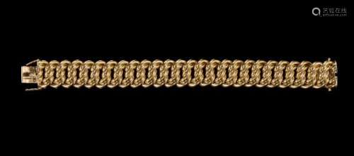 Bracelet à maille américaine - Or 750, L 19 cm, 180 g -