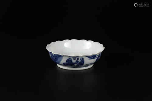 A Blue and White Lobbed Bowl Qing dynasty