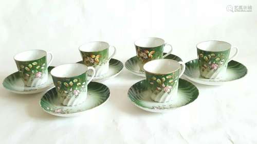 Imperial Russian Porcelain CupSaucer Set Kuznetsov