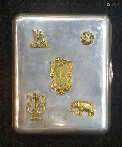 Antique Russian Silver Overlay Cigarette Case