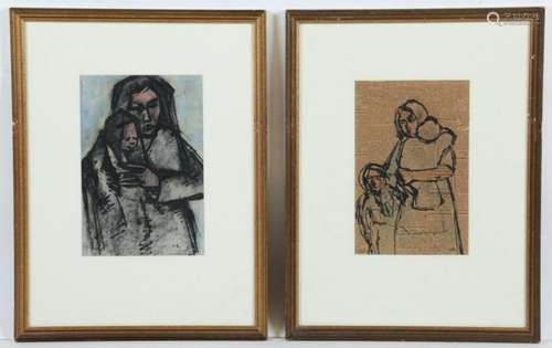 Ivan Kurach Ukrainian ( 1909-1968 ) Pair Drawings