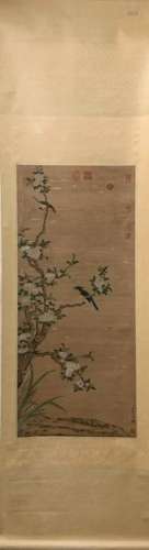 Chen Mei,Chinese Ink Color Silk Scroll Painting