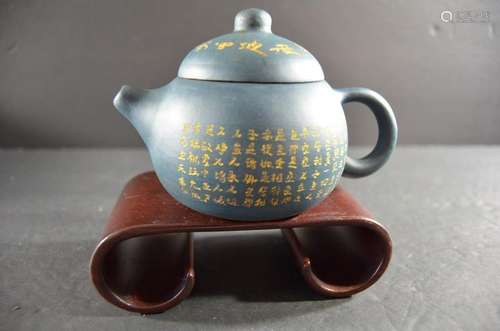 Vintage Chinese Green Yixing Zisha Pottery Teapot