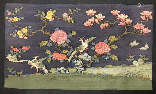 Large Chinese Silk Embroidery