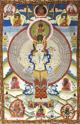 Chinese Silk Scroll Thanka